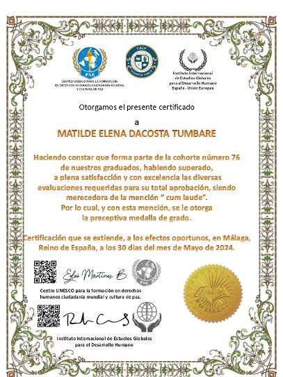CERTIFICACION DE GRADO